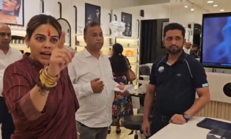 BJP’s Nazia Khan confronts Lenskart manager over ban on tilak, sindoor