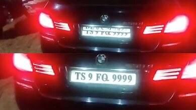 BMW driver caught using number plate-swap trick in Hyderabad