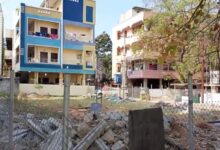 The image shows the government land now protected by HYDRAA, after seven people were arrested by Chandanagar police on Wednesday, April 1, for trying to grab that land.