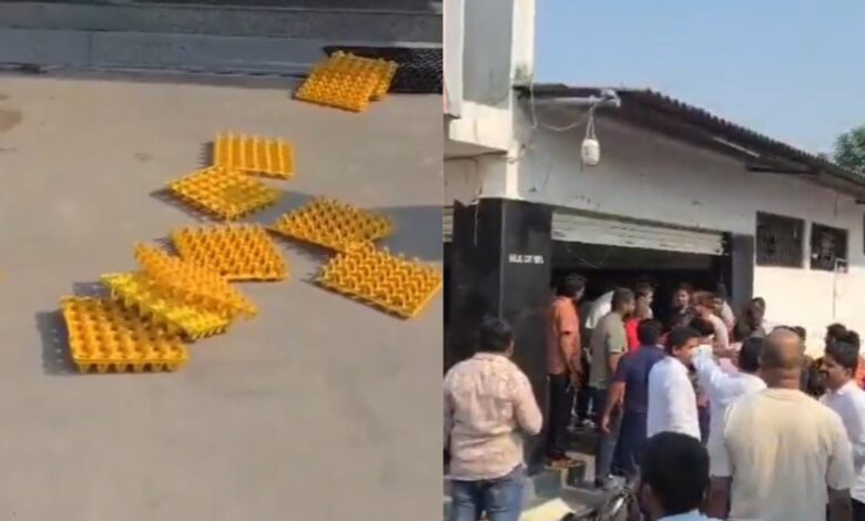 Eggshells flying in Hyderabad as chicken sellers’ strike turns messy