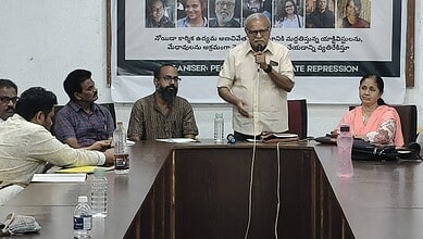 Protesters in Hyderabad call for activists' release, highlighting civil society concerns during Noida dem.
