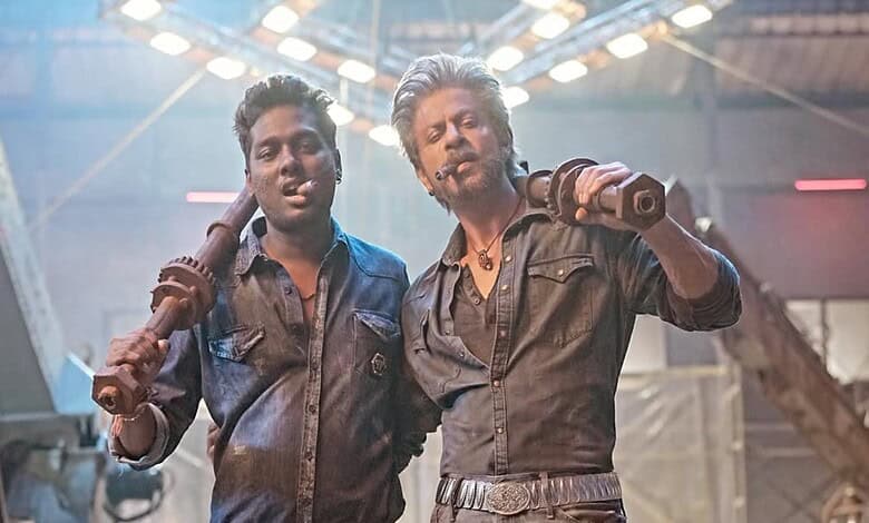 SRK and a South Indian actor pose with weapons on set of Jawan 2.