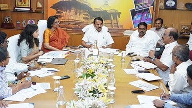 Telangana Tourism Minister in a meeting with officials and stakeholders.