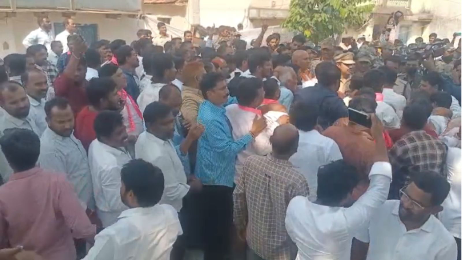 Khanapur municipal chairperson and vice-chairperson election postponed to Sunday, after Congress MLA Vedma Bojju argues with election officials during the election on Saturday, April 4, 2026.