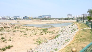 HYDRAA Commissioner AV Ranganath on Saturday, April 4, inspected Thammidikunta and Sunnam Cheruvu lakes in Madhapur