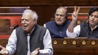 MP Kapil Sibal speaks in the Rajya Sabha during the Winter session of Parliament, in New Delhi, Monday, Dec. 15, 2025.
