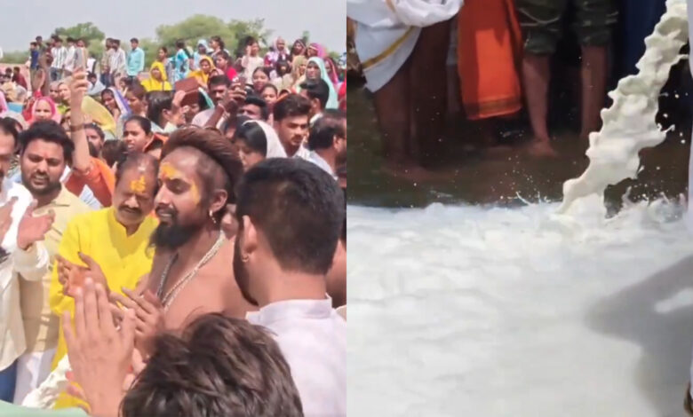 Milk poured into Narmada river sparks outrage