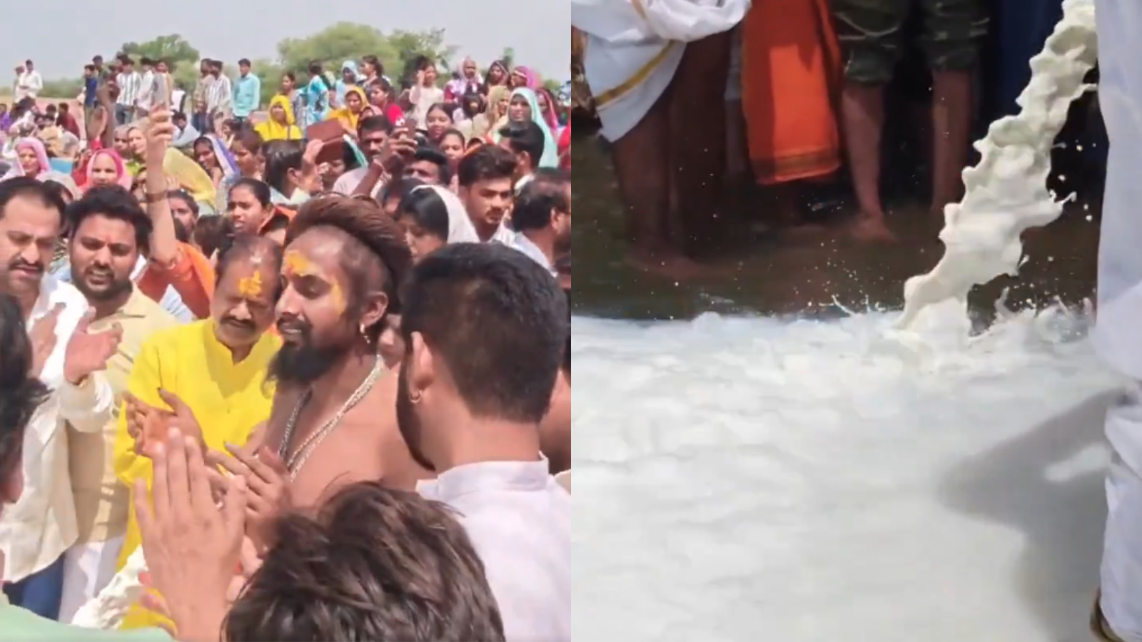 Milk poured into Narmada river sparks outrage