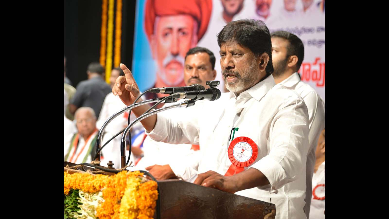 Bhatti Vikramarka addresses a gathering in Hyderabad