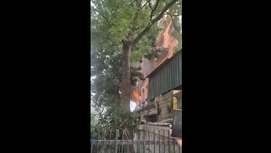 Fire erupts at a private hospital in Salt Lake, Bengal, with visible flames and smoke, no injuries report.