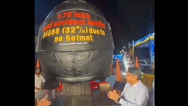 Bahubali Helmet unveiled at Tarnaka Junction