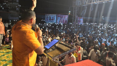 Raja Singh addresses a religious gathering