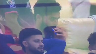 Riyan Parag caught vaping in Rajasthan Royals dressing room during cricket match.