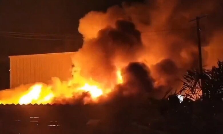 Flames erupt from milk center in Suraram