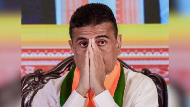 BJP leader Suvendu Adhikari during a press conference after unveiling the party's manifesto for the upcoming West Bengal Assembly elections, in Kolkata on Friday, April 10.