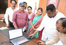 The image shows Telangana Welfare Minister Adluri Laxman Kumar releasing the TGCET-2026 results at Telangana Secretariat on Tuesday, April 7, 2026.