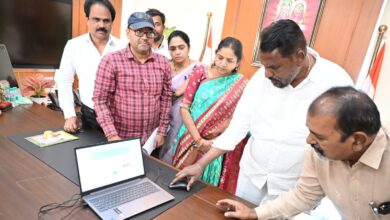 The image shows Telangana Welfare Minister Adluri Laxman Kumar releasing the TGCET-2026 results at Telangana Secretariat on Tuesday, April 7, 2026.