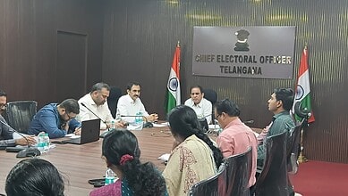 Chief Electoral Officer of Telangana, C Sudarshan Reddy, hold review meeting.