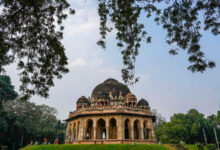 Tomb of Isa Khan at Lodhi Garden, in New Delhi.