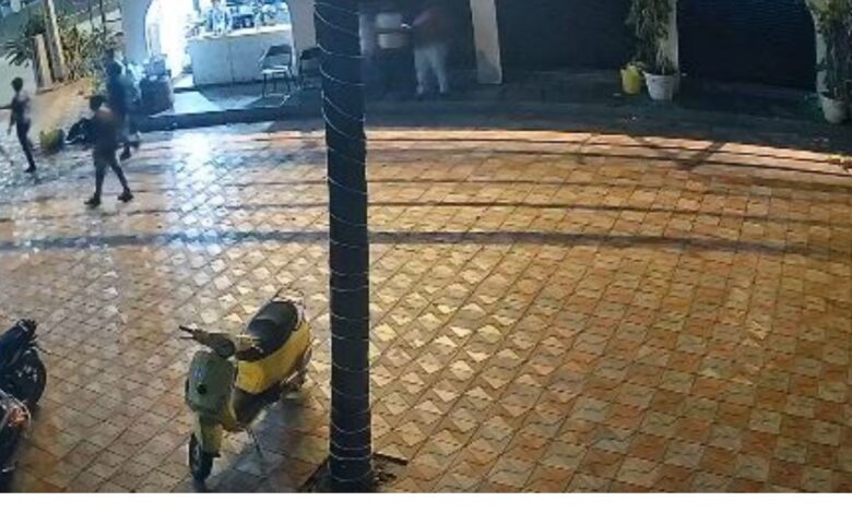 A man drags the victim out of the eatery in LB Nagar for refusing water