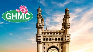 Image of the GHMC logo and Charminar in Hyderabad.