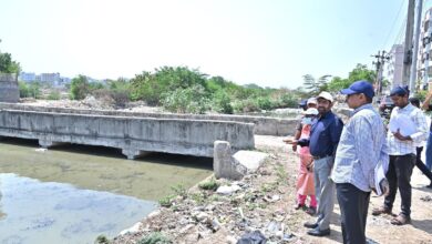 HMWSSB MD Ashok Reddy inspects the Neknampur Lake