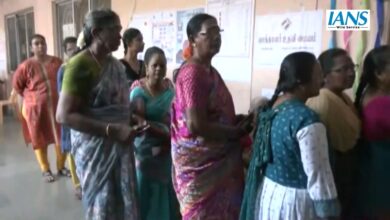 People line up to vote in Puducherry