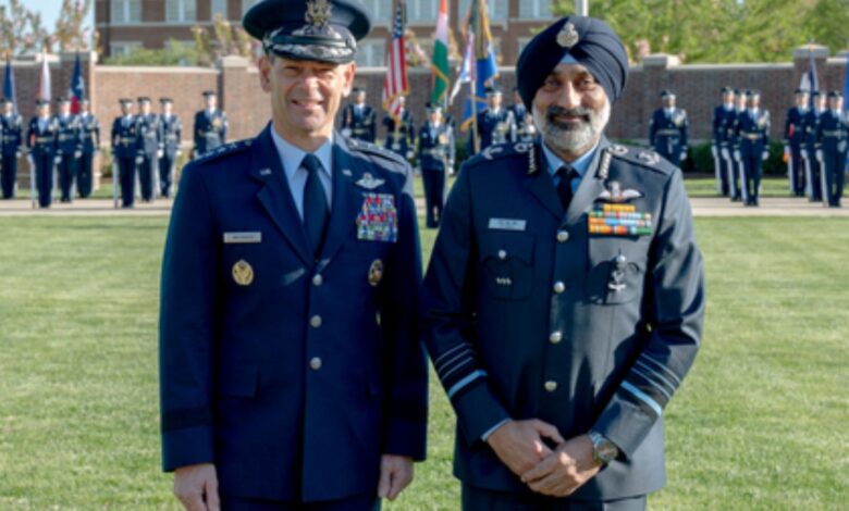 US Air Force Chief of Staff General Kenneth Wilsbach with Air Chief Marshal Amar Preet Singh