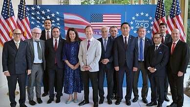 Sergio Gor with the representatives of the US embassy in New Delhi