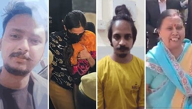 Wife arrives in court holding baby, Sahil's mother cries during blue drum murder case hearing.