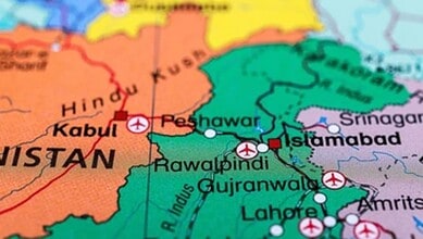 Map showing Pakistan's twin cities and border areas with eased restrictions.