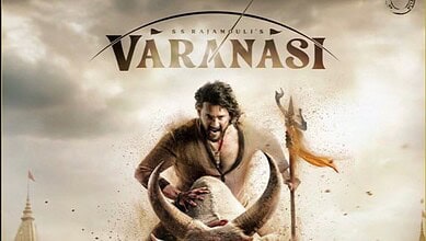 Mahesh Babu in 'Varanasi' movie poster, debuting internationally in Mexico.
