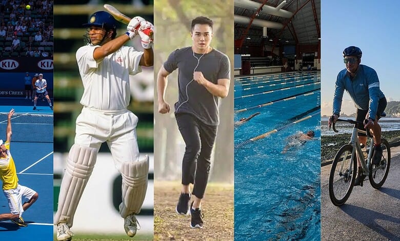 Athletes and fitness enthusiasts engaging in various sports activities for health benefits.