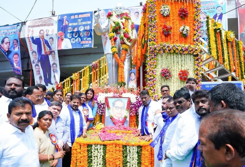 Telangana CM pays tributes to Ambedkar on birth anniversary.