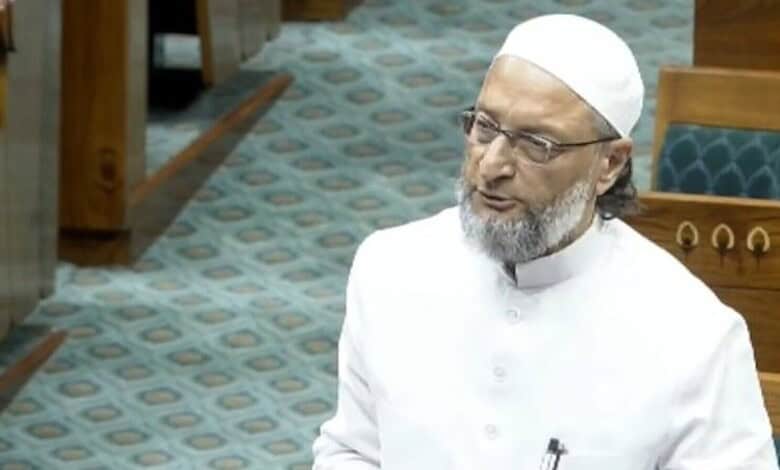Asaduddin Owaisi speaking during the delimitation bill debate in parliament.