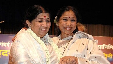 Lata Mangeshkar and Asha Bhosle, iconic Indian playback singers, remembered at a musical tribute.