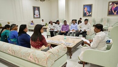 Official meeting with journalists and editors at The Siasat Daily office for media planning.