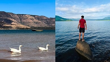 Dhom Dam lake in Maharashtra