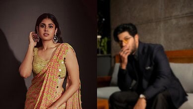 Portrait of Faria Abdullah in colourful traditional dress and jewellery.