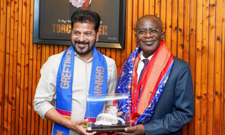 High Commissioner of the Republic of Ghana to India, Prof Kwasi Obiri-Danso, meets Telangana Chief Minister Revanth Reddy on Wednesday, April 8.