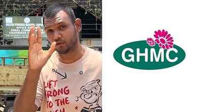 Man speaking with hand gesture outside GHMC office about death certificate delays, viral reel prompts gov.