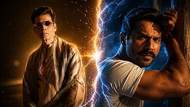 Varun Dhawan and Karan Johar face off in a tense moment, highlighting conflict in Bollywood.