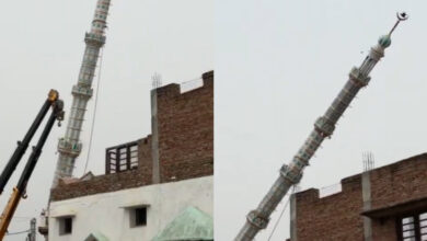 minaret demolished in Sambhal