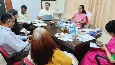 Prof. B Vijaya, Director, Office of International Affairs, with Australian government representatives Tanya Koshy and Piyush Awasthi.