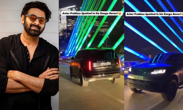 Prabhas spotted in his Range Rover
