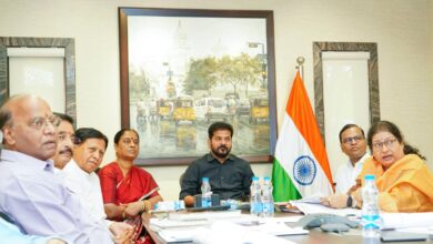 Telangana Chief Minister Revanth Reddy reviews development of the Goddess Saraswathi temple at Basara