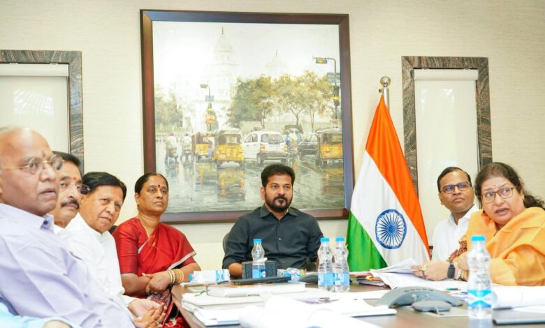 Telangana Chief Minister Revanth Reddy reviews development of the Goddess Saraswathi temple at Basara