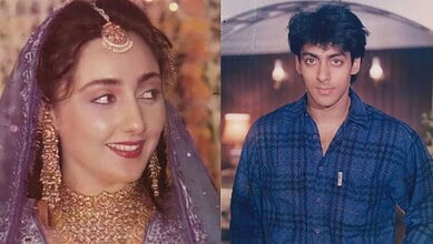 Shaheen Jaffery wearing traditional Indian attire with jewelry and a veil.