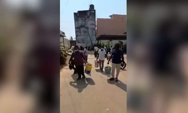 Residents of Mahabubabad dump trash at municipal office to protest delayed waste collection services.