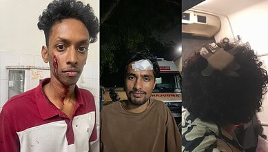ABVP workers allegedly attack SFI ad ASA workers at HCU/UOH on Monday, May 4, 2026.